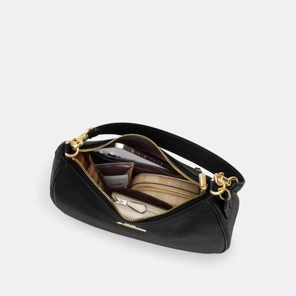 Teri Hobo Bag in Signature Canvas with Stripe